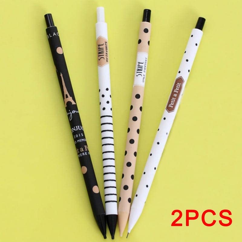 Ołówki 2 szt. 0,5/0,7 mm Uroczy plastikowy ołówek mechaniczny Kawaii Piękne kropki Wieża Automatyczny długopis Ołówki mechaniczne (0,5 mm) (0,5 mm)