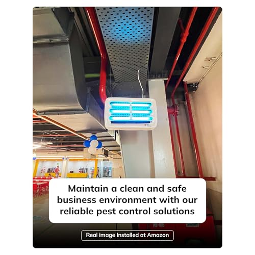 Image of Electronic Fly Catcher Machine with 3 UV Tubes & 3 Glue Pads | Front Mounted Insect Killer | Chemical-Free Fly Trap for Home, Restaurant & Office- White