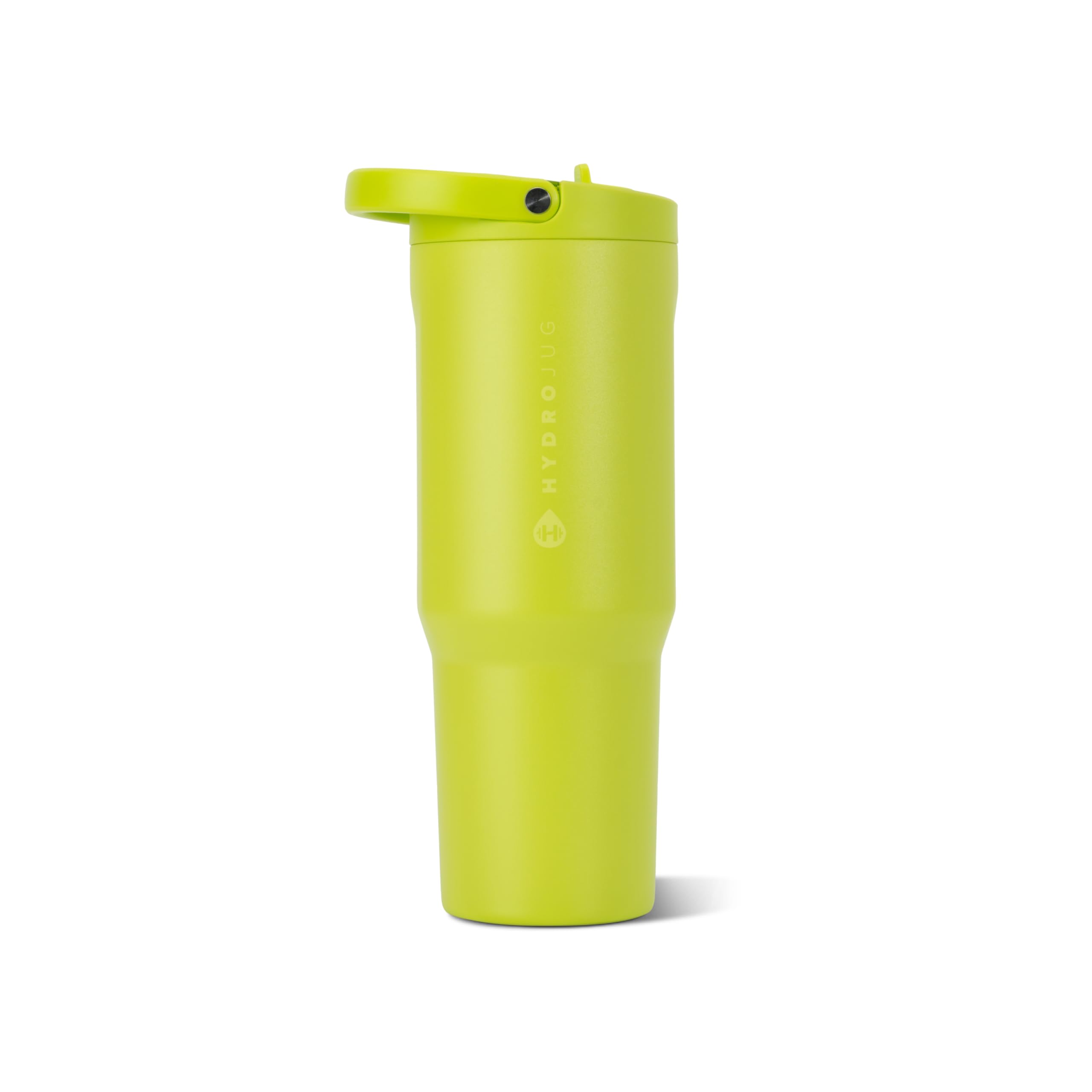 HydroJug Sport - Stainless Steel Tumbler with Straw, Vacuum Insulated, 40oz Leakproof Water Bottle, Ergonomic Design, Reusable, Dishwasher Safe, Rubber Base, Durable for Gym or Outdoors, Lemon Lime