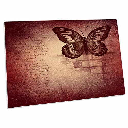 3dRose Vintage Antique Sheet con Mariposa - Desk Pad miniatura 1
