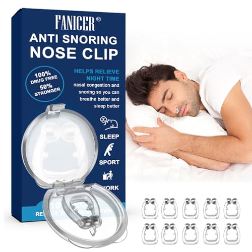 10 Piezas Dispositivos Anti Ronquidos,Parada de ronquidos, Reutilizables Clip Nasal para Mejorar la Respiración,Dilatador nasal de Silicona, Parada de ronquidos para Ayudar a Dormir
