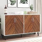 Sideboard Buffet Cabinet, 58’’ Kitchen Buffet Storage Cabinet with 4 Doors, White Sideboards and Buf