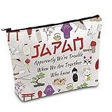 FOTAP Japan Surprise Trip Gift Japan Vacation Gift Japan Travel Gift Japanese Maneki Cats Makeup Bag Japan Zipper Bag for Japanese Culture Lovers (JAPAN)