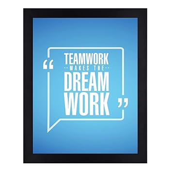 Interio Crafts Office Decor Team Work Motivational Framed Poster For Office and Home Wall Decor, Inspirational Poster For Wall (Frame Size :13.5
