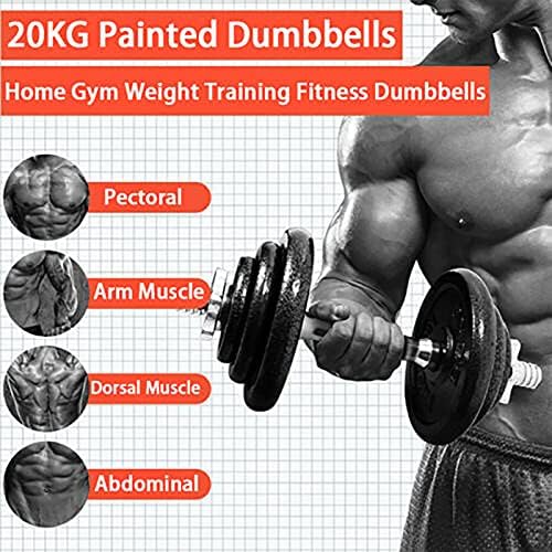 Walgreen® 20kg Dumbbells Set For Men Women - Adjustable Free Hand Weights Dumbbell Excellent for Weight Lifting Body Building Home Gym Training Equipment Barbell Bench Press Exercise