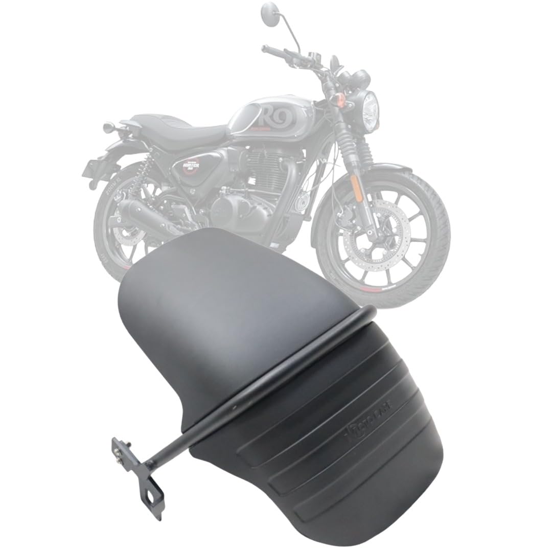 Type 2 Tyre Hugger for Hunter 350 | Rear Mudguard Splash Guard Plastic with Metal Clamp | Black-image-3