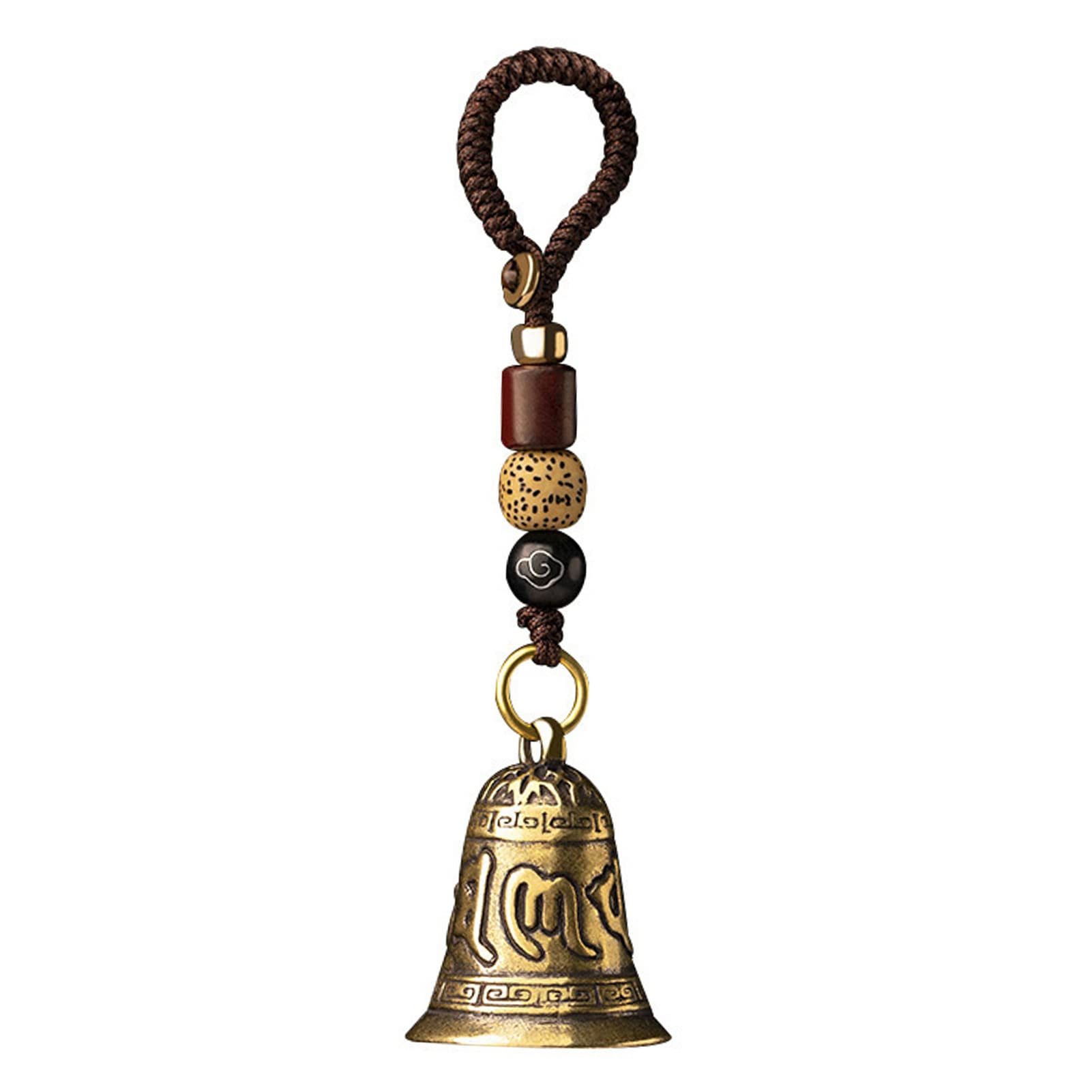 Campana sospesa, Feng Shui, campana buddista, campanella a vento in metallo stile antico, campana decorativa per auto, campane vintage benedizione, intaglio con squisita intaglio per Deco
