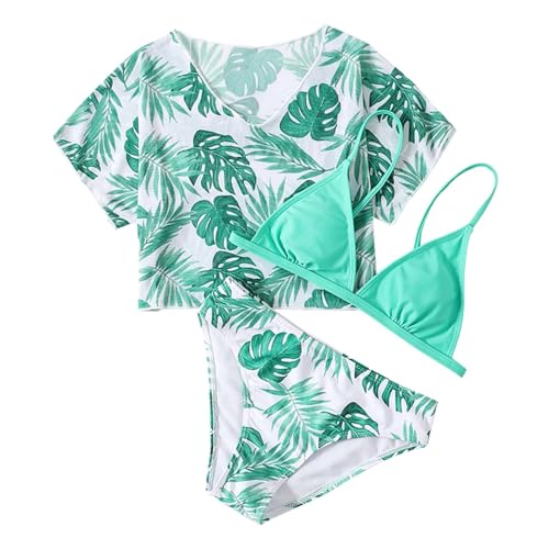 Maillot de bain fille 3 pièces couvrant avec capuchon pour protéger la peau sensible de l'enfant