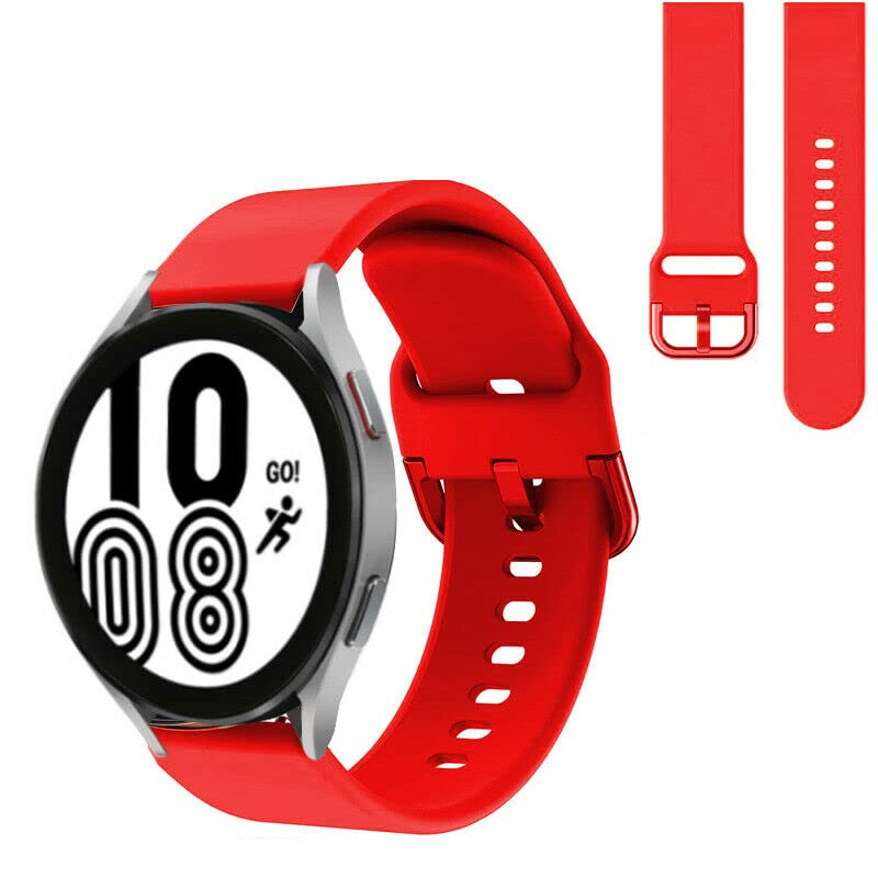 Compatible For Garmin Vivomove 3S / Vivoactive 4s / VENU 2S / Withings Steel HR 36mm/ Fossil Gen 5E Strap Silicone Fitness Wrist Band Classic Buckle Breathable 18mm (Red)