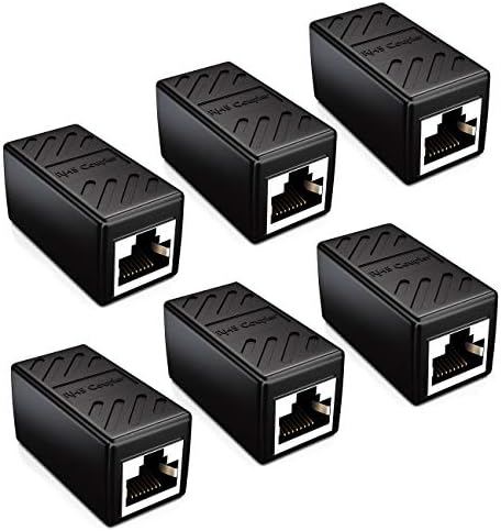 deleyCON 2x CAT6 Złącze Lącznik Kabel Sieciowy Kabel Krosowy Ethernetowy Kabel Przejściowy Modułowy Ekranowany 2x Gniazdo RJ45 DSL LAN RJ45 Czarny
