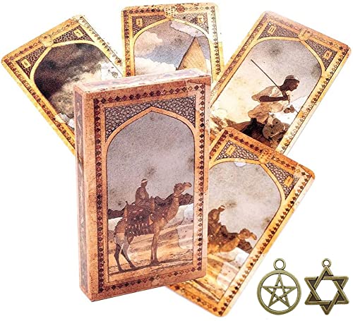 ZXKYZR8 Alte arabische Le Norman Tarot-Karten mit zwei Anhängern, 36-teiliges exquisites Tarot-Karten-Deck für Anfänger bis Profis, Brettspiele, Unterhaltungspartys, Oracle-Deck-Set, Geschenke für Tar Cover