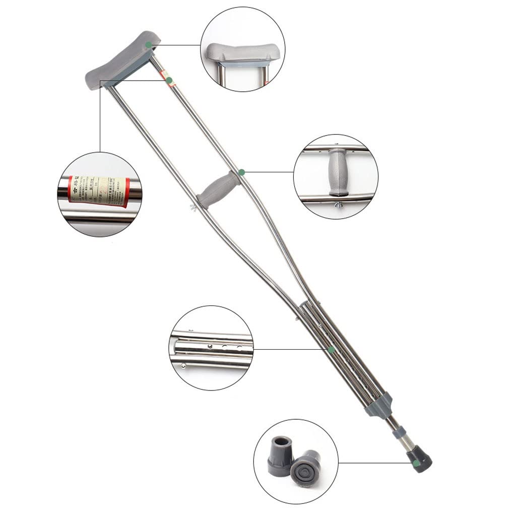 GCX- Muletas Antideslizantes for Axilas, muletas Ajustables de múltiples Posiciones, Andador Ligero de aleación de Aluminio Firma (Size : 118-138cm)