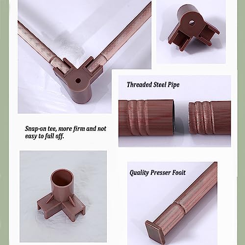 Princess Bed Netting Canopy for Girls Mosquito Net Bed Frame Curtain Brackets with Curtain 4 Corners Canopy Bed Frame Post Poles Aluminum Alloy,Pink,Full