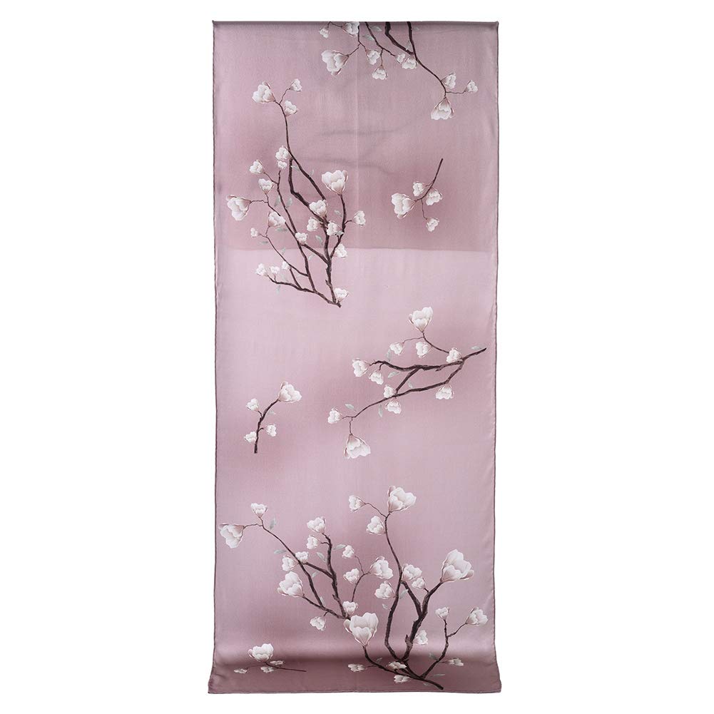 STORY OF SHANGHAI Sciarpa di 100% Seta da Donna Foulard Chiffon con Fantasie Orientale Semi-Trasparente