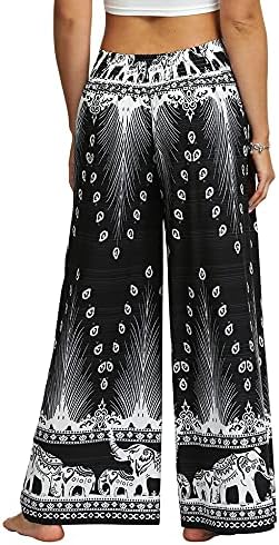 Ainuno Boho Pants Wide Leg Palazzo Pants with Slits for Women Flowy Hippie Pant Thin - Image 5