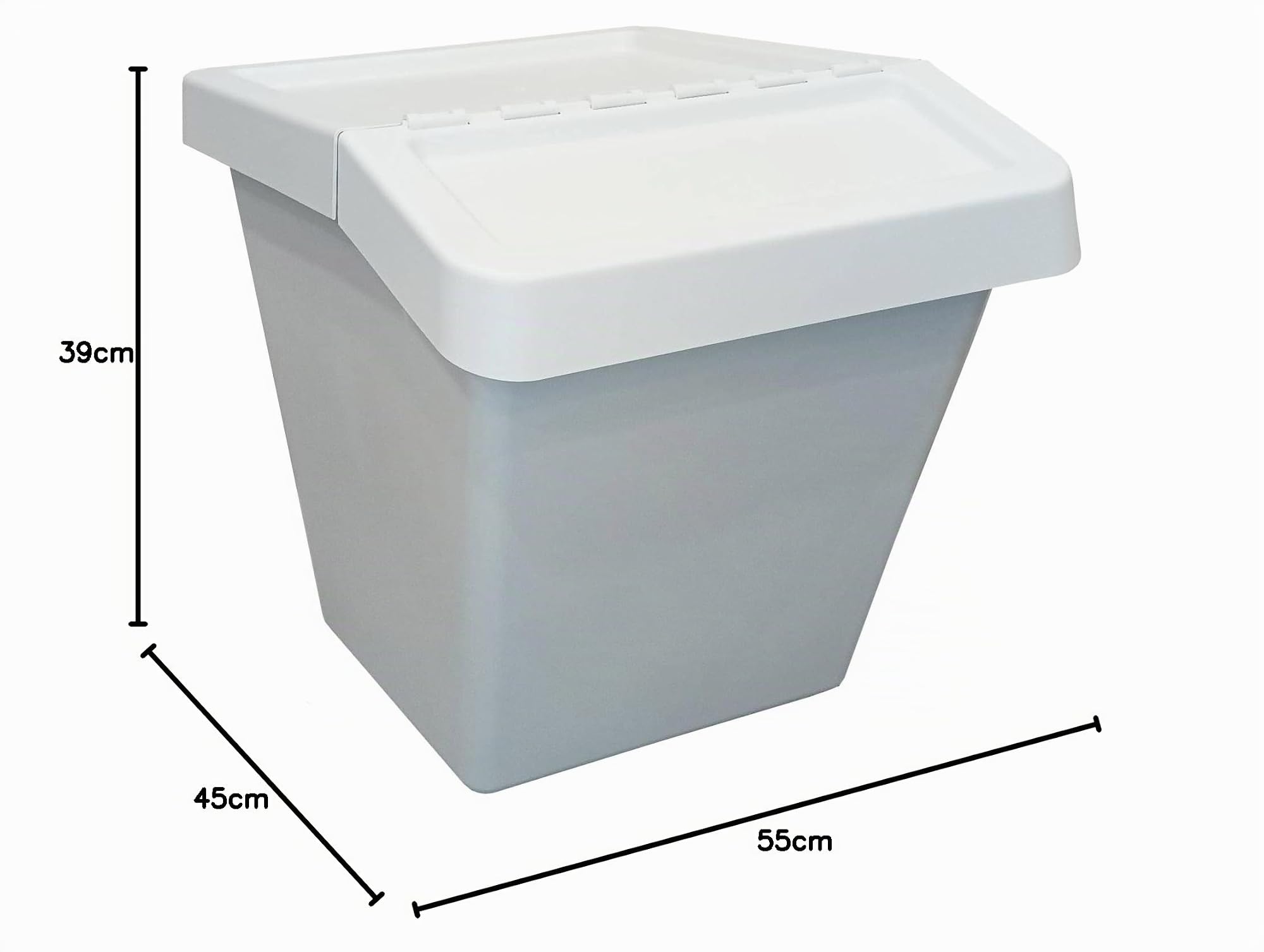 IKEA Sortera Poubelle avec couvercle en plastique, blanc, 55 x 39 x 45 cm
