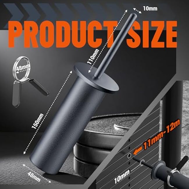 Gym Pin 10mm for 11-12mm Diameter Fitness Machines, Weight Stack Pin with Spring Clip Collar, Durable Strength Training Accessory for Home and Commercial Gyms