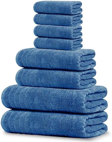 Tens Towels Pack of 8 Towels Set, 2 Extra Large Bath, 2 Hand, 4 W...