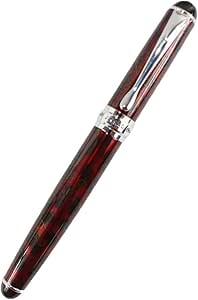 Gullor Medium Feder Füllfederhalter X750 Dark Red Mit Blumen-Muster – Edelstahl, Elegante Schreibfeder