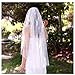 Azaleas Wedding Bridal Veil with Comb 1 Tier Cut Edge Fingertip&Cathedral Length Pearl(V05)