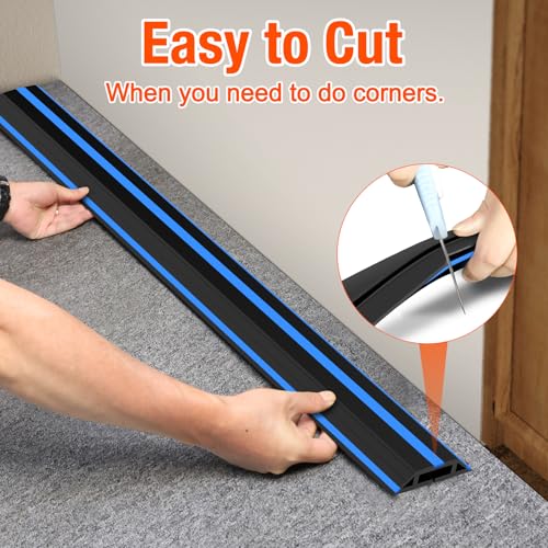 Image of Eapele Floor Cord Cover 10ft Cord Covers for Wires on Floor, Heavy Duty Extension Cord Cover, Rubber Floor Cable Cover, Prevent Trip Hazard for Sidewalk Home Office Outdoor or Indoor Settings