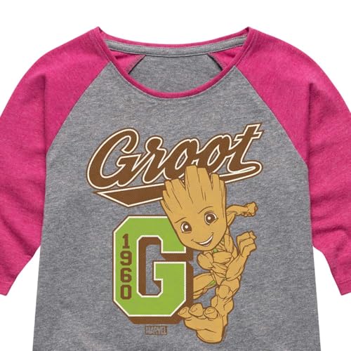 Marvel Guardians of The Galaxy - Groot Collegiate - Toddler and Youth Girls Shirt Tail Raglan3