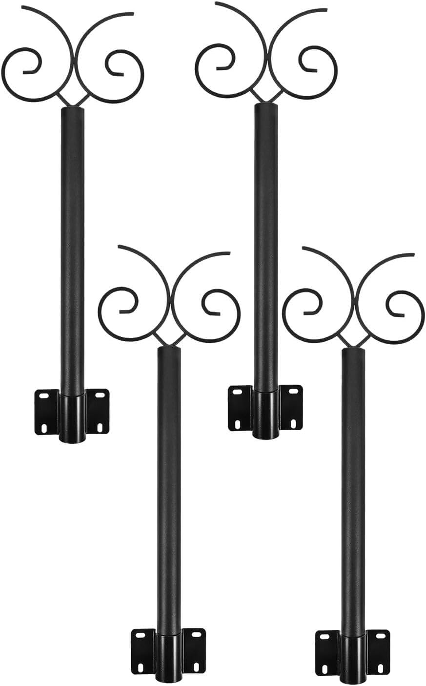 DOITOOL Outdoor String Light Poles for Patio and Garden, 40cm Metal Hanging Poles 4pcs with Butterfly Hooks, Bird Feeder Hanger and Outdoor Lighting Accessory for Backyard and Deck