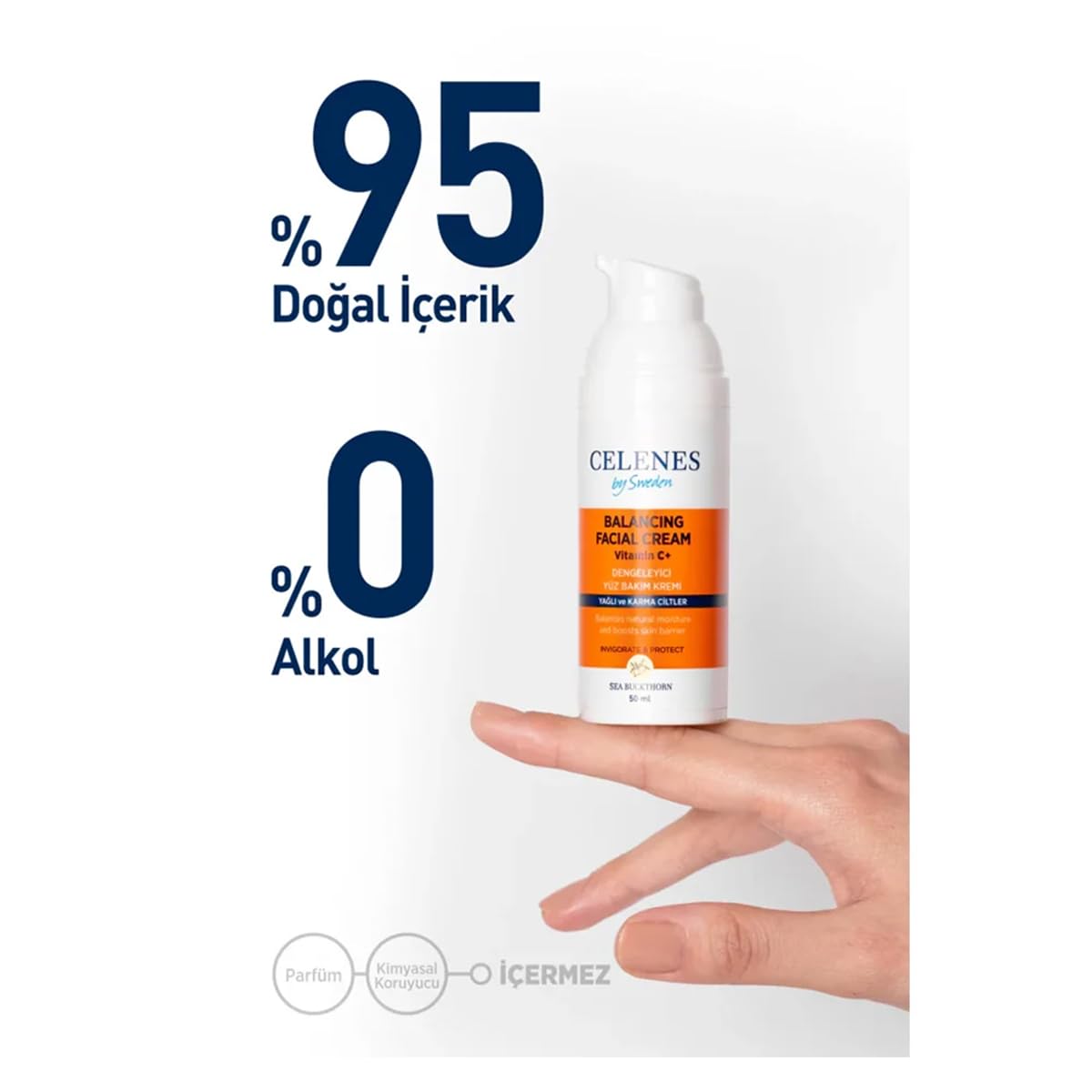 Celenes By Sweden Sea Buckthorn Dengeleyici Yüz Bakım Kremi Yağlı/Karma Ciltler 50 ml