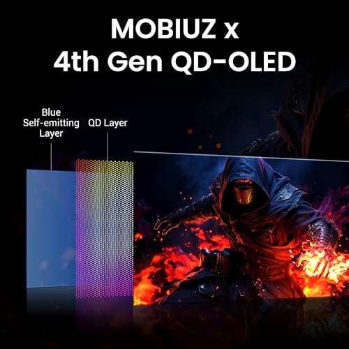 Image of BenQ MOBIUZ EX271UZ 27 inch 4K QD-OLED 240Hz 0.03ms HDMI 2.1, USB-C 90W Gaming Monitor, 99% DCI-P3, DisplayHDR True Black 400, FreeSync Premium Pro, Remote Controller, 3-Year OLED Burn-in Warranty
