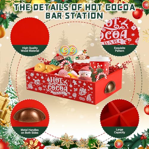 Rangement en bois de Noël 4 compartiments pour cuisine et accessoires de chocolat chaud - 4