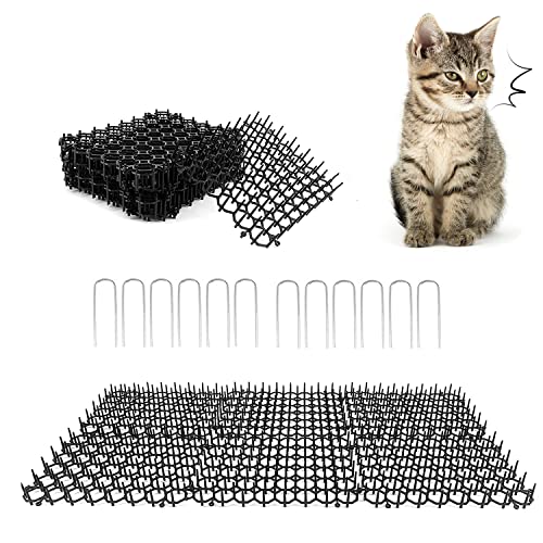 12 Pcs Chat Scat Mat avec Pointes, Chat Spike Mat, Pet Scat Mat pour Jardin, Clôture, 15x20CM (12 Pièces) Cover