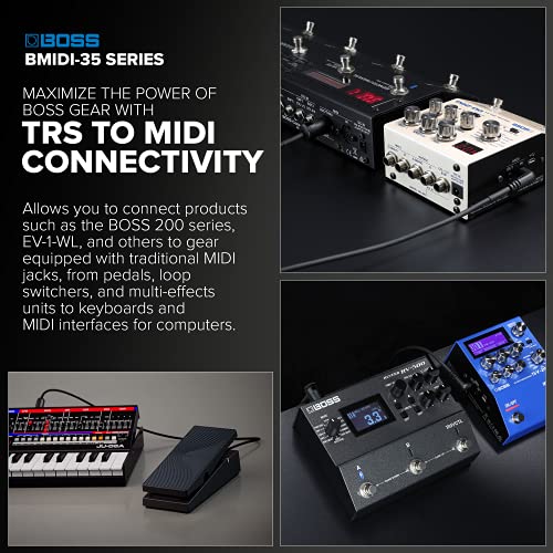 BOSS MIDI Câble (BMIDI-1-35) 1 Compatible avec le pied MIDI à 3.5mm Dispositifs