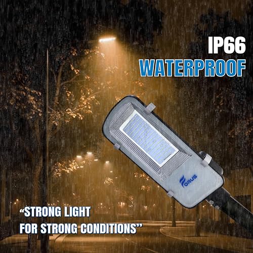 Image of Forus 100W LED Street Light with Clamp, IP66 Waterproof Outdoor LED Street Light, High Lumen 12000lm Amber, Aluminium Body for Road, Parking Lot, Garden & Industrial Outdoor Lighting (1 Pc)