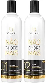 Progressiva Sem Formol Borabella Not Cry More - Alisamento Capilar Profissional, Liso Natural e Brilho Intenso - Kit 2x350ml