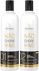 Progressiva Sem Formol Borabella Not Cry More - Alisamento Capilar Profissional, Liso Natural e Brilho Intenso - Kit 2x350ml