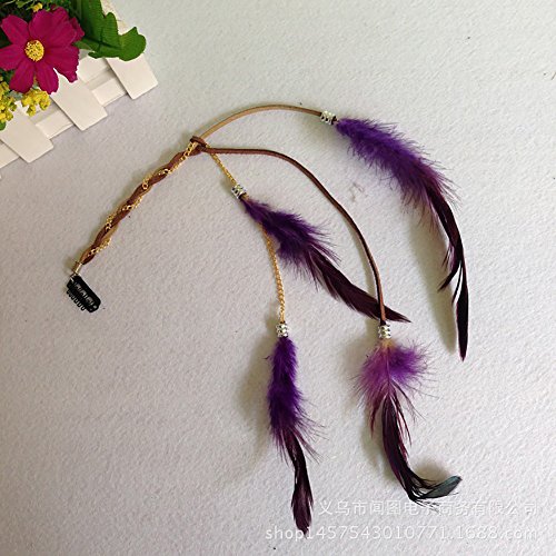 6Pcs Women Lady Handmade Boho Hippie Hair Extensions With Feather Clip Comb Diy Accessories Hairpin Headdress #TOP5