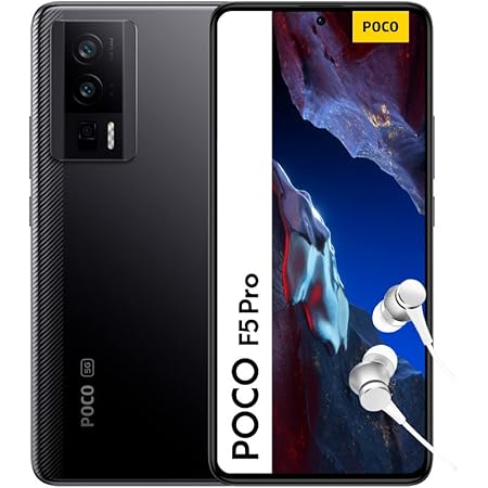 Xiaomi POCO F5 Pro Smartphone+Kopfhörer, 8+256GB Handy ohne Vertrag, 120Hz 6,67" AMOLED DotDisplay, 64MP OIS Dreifach-Kamera, 5160mAh, 67W TurboCharge, Dual-SIM, Black (DE Version+2 Jahre Garantie)