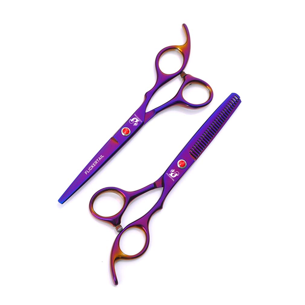 Kit Forbici per toelettatura Animali Domestici da 6,0 Pollici, Set di Forbici Professionali per toelettatura Cani Set di cesoie per Cani da 5 Pezzi, per Salone, Barbiere