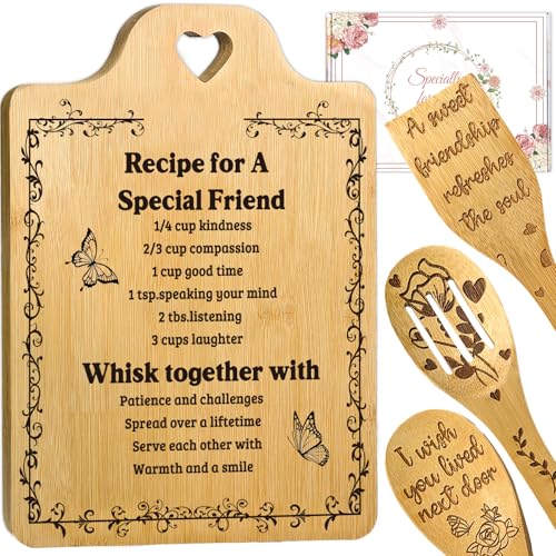 Best Friend Bamboo Cutting Board Set, Unique Recipe for a Special...