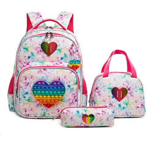 HTgroce Pop it Rucksack für Mädchen Pop Fidget Einhorn Tasche Cover