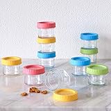 PandaEar (12 Pack Glass Baby Food Storage Jars | 4 oz Reusable Small Containers Freezer Storage with Airtight Lids Leak Proof | Microwave & Dishwasher Safe | Infants Kids Babies - Image 8