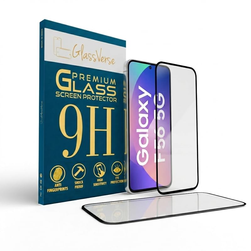 Image of GlassVerse 9H Tempered Glass For Samsung galaxy F56 5G (Pack Of 2) with Free Installation Kit. Full screen Coverage - 6.74 inch