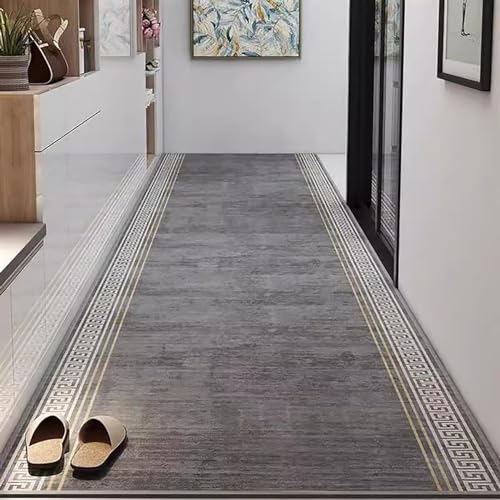 Simplicity Hallway Runner Rug Gray Wide 1.8m/1.5m/1.2m/0.9m/0.6m, Modern Commercial Hallway Rugs/Area Carpet for Entryway Hall Hallway - Non Slip Washable Non Slip Runners (Color : W X L, Size : 3X