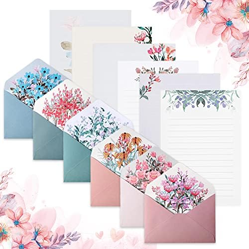 Corsehild 24 PCS Writing Stationery Paper with 12 PCS Envelops, A5