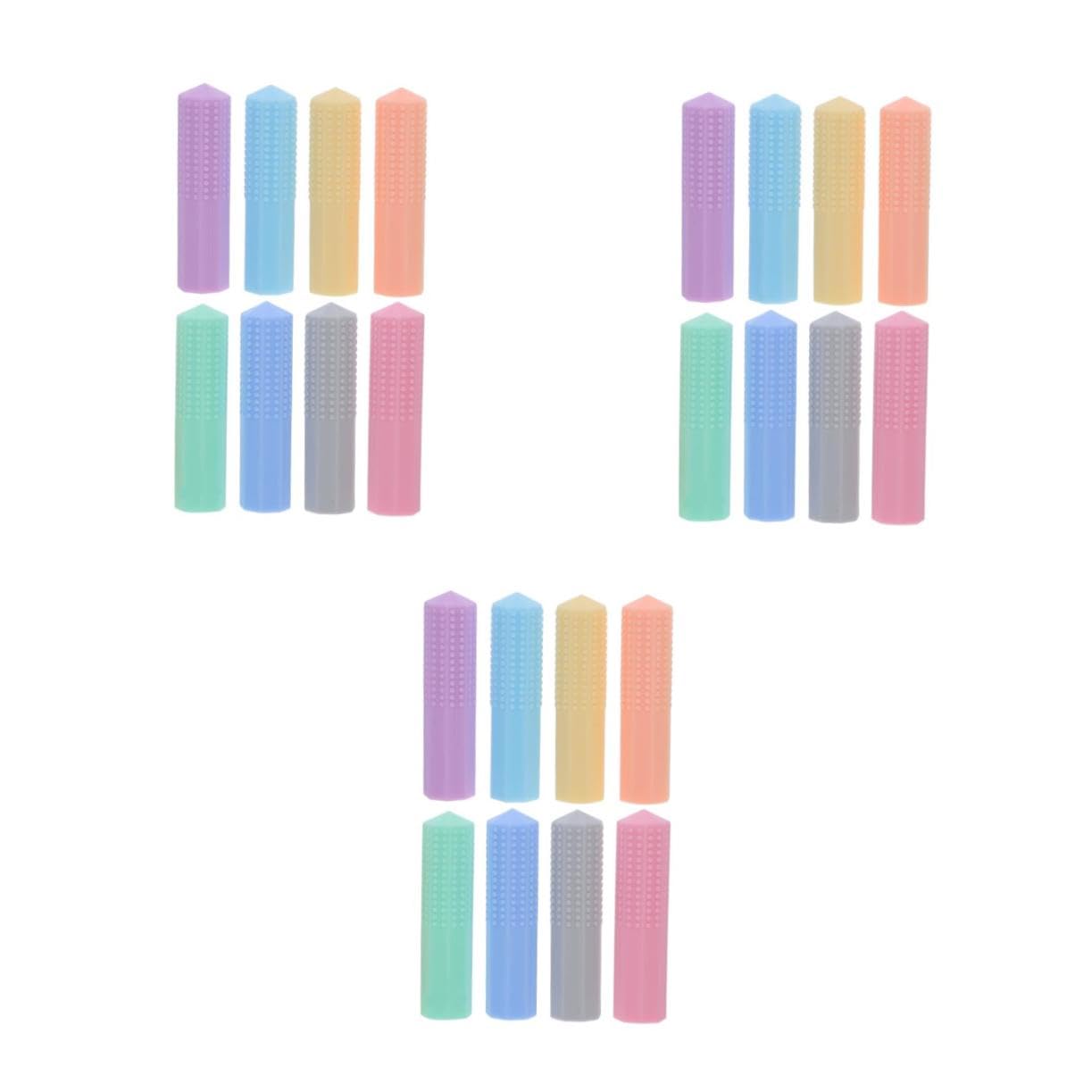 SHINEOFI 24 Pezzi Tappi per Matite in Silicone Masticabili Colorati per Supporto Sensoriale con Stimolazione Orale Adatti Matite e Penne per Studenti e Ambienti Educativi
