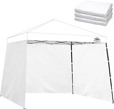 Slant Leg Canopy Sidewall - 3 Pack 300D Waterproof Attachable Tent Wall for 10x10ft Canopy, Privacy Shade for Outdoor Events, Vendor Booths Tent Not Included, 8-10ft