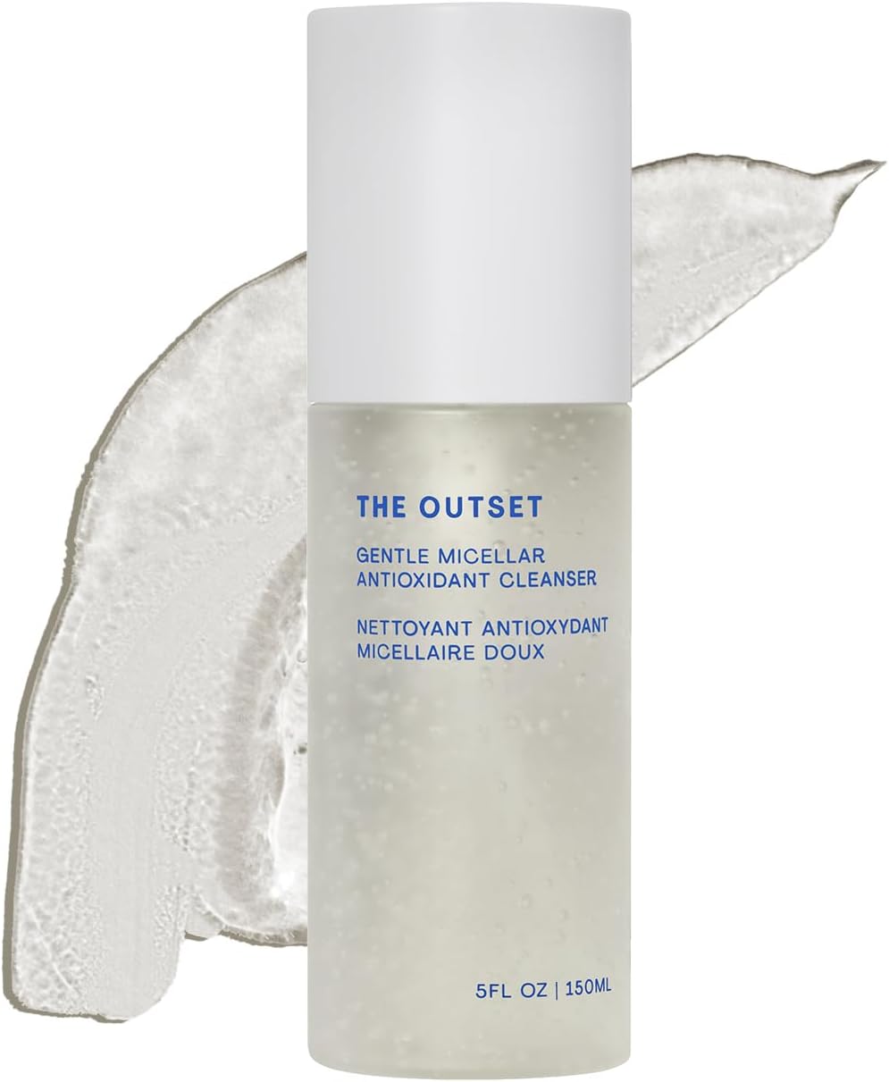 The Outset Gentle Micellar Antioxidant Cleanser - Gel Face Wash + Makeup Remover - Hydrating and Brightening - Fragrance Free for Sensitive Skin - Clean, Vegan, Gluten Free, All Skin Types - 5 fl oz
