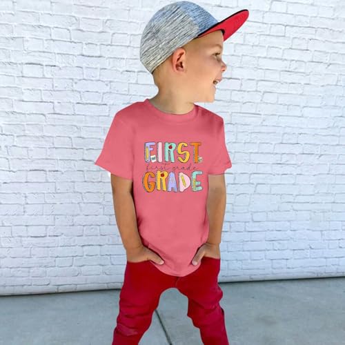 Girls 1st Grade Shirt Back to School First Grade T-Shirts First Day of School Graphic Tee Tops Kids Summer Outfits4