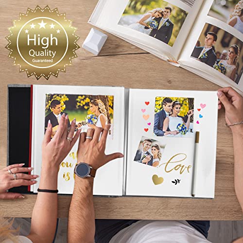 YONOVO 60 Pages Large Photo Album, 11x10.6 Inch Photo Album Self Adhesive for 2x3 3x5 4x6 5x7 6x8 8x10 Magnetic Scrapbook Album Sticky Pages DIY Scrap Book Family Wedding Gift