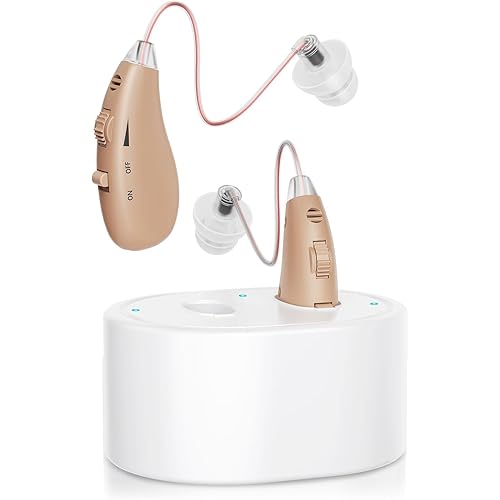 Hearing Aids for Seniors & Adults (Not Amplifiers), Rechargeable Digital OTC Hearing Aids with 16-Channel Superior Sound Quality, 4 Adjustable Modes, Charging Case with Drying Function
